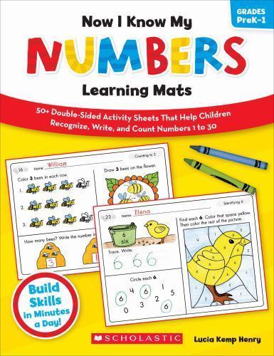 Now I Know My Numbers Learning Mats:- 9780545320627, paperback, Lucia Kemp Henry