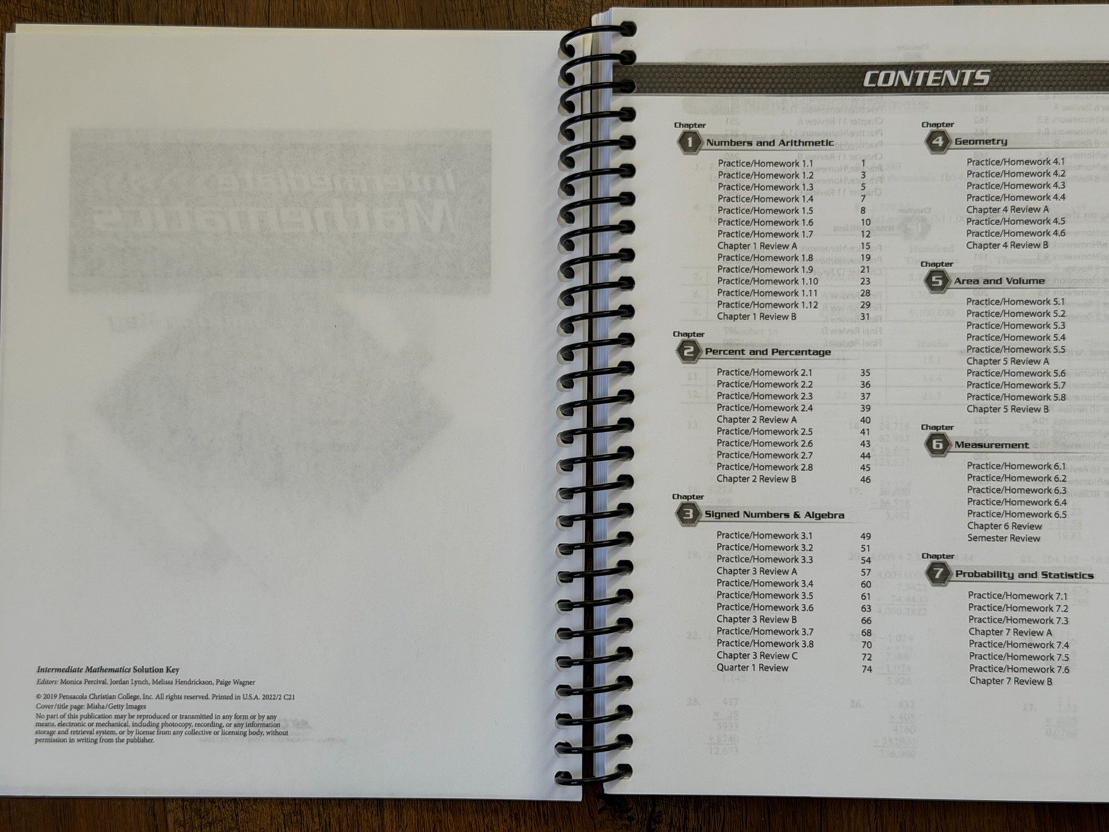 Abeka Intermediate Mathematics Solution Key 7th Grade NEW Workbook