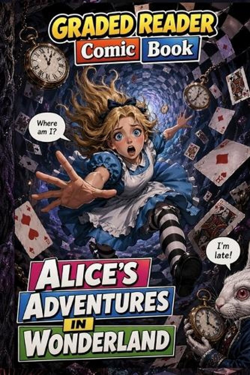 Alice’s Adventures in Wonderland: Adult Beginner ESL Visual Comic Reader – A1-A2