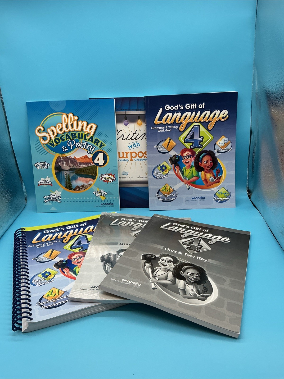Abeka 4th Grade Language Arts. Student Books, Teacher Key, Test & Quizzes & Key