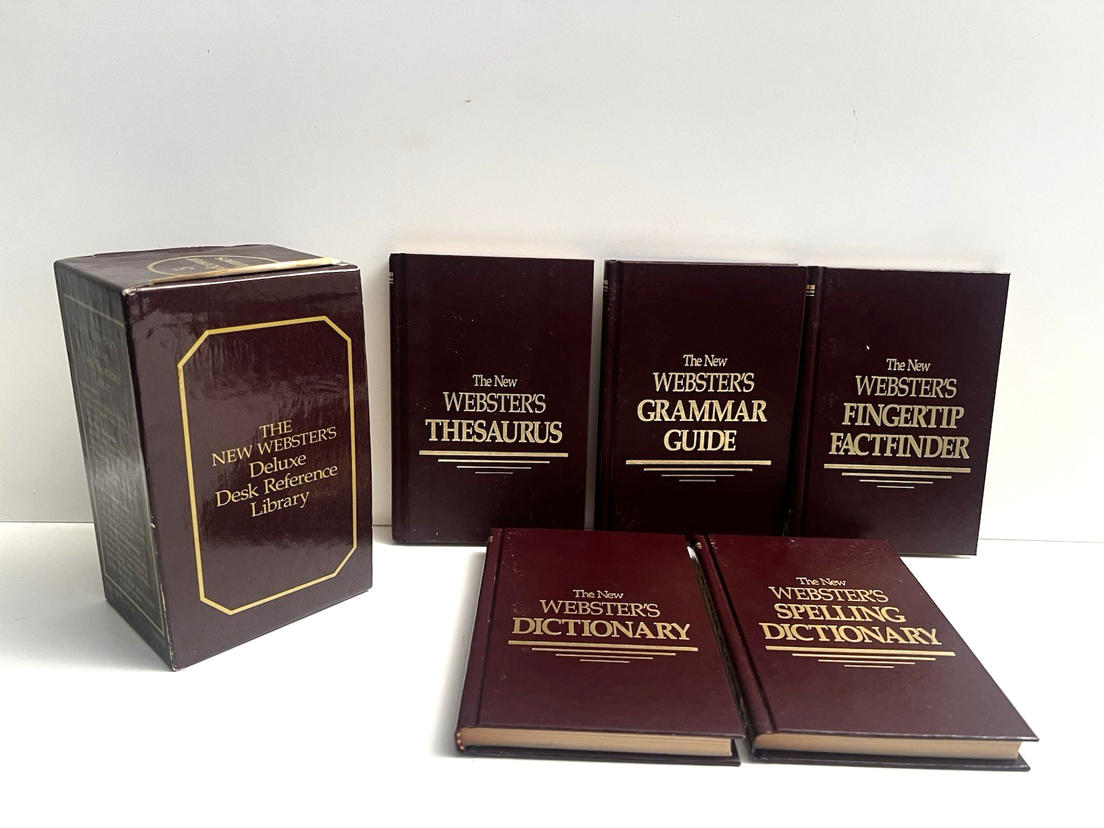 New Webster’s Desk Reference Dictionary (1987 Hardcover) 5 Volumes in Slipcase