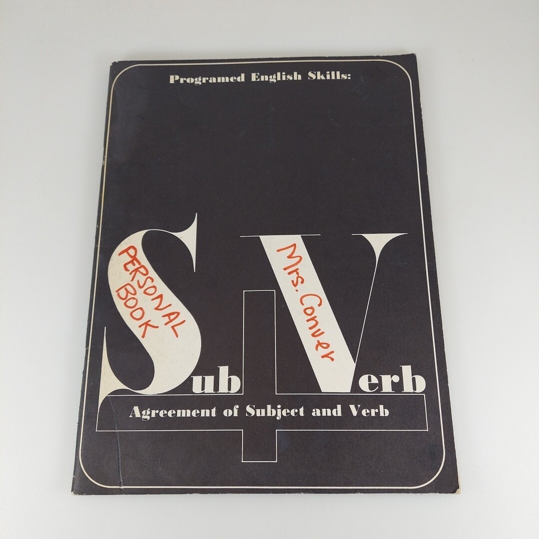 Programed English Skills Agreement Of Subject And Verb, 1965 D.C. Heath Workbook