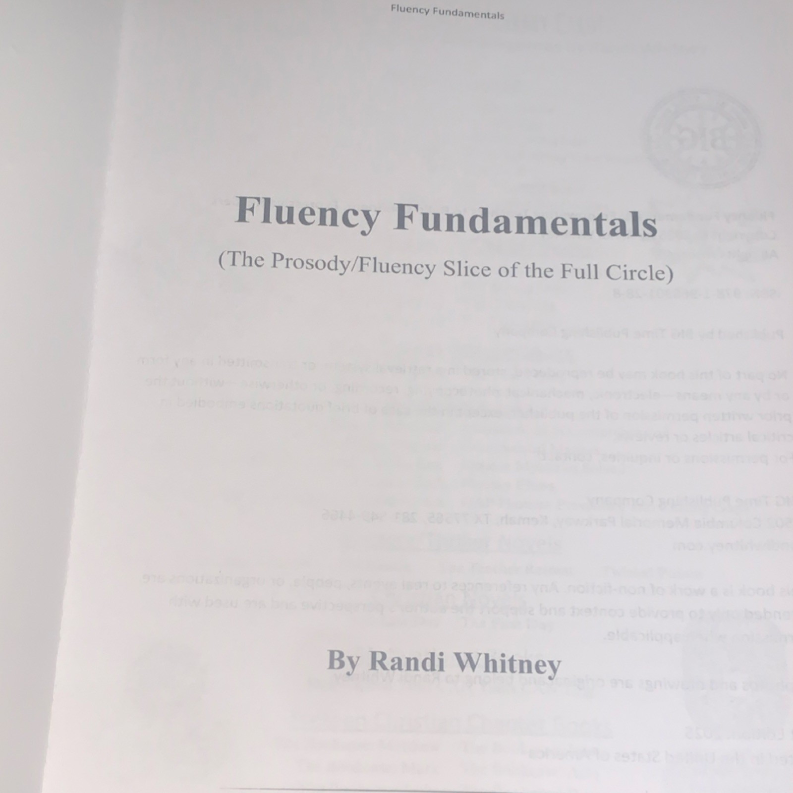 Fluency Fundamentals Workbook Study Guide by Randi Whitney Reading Phonics 2023