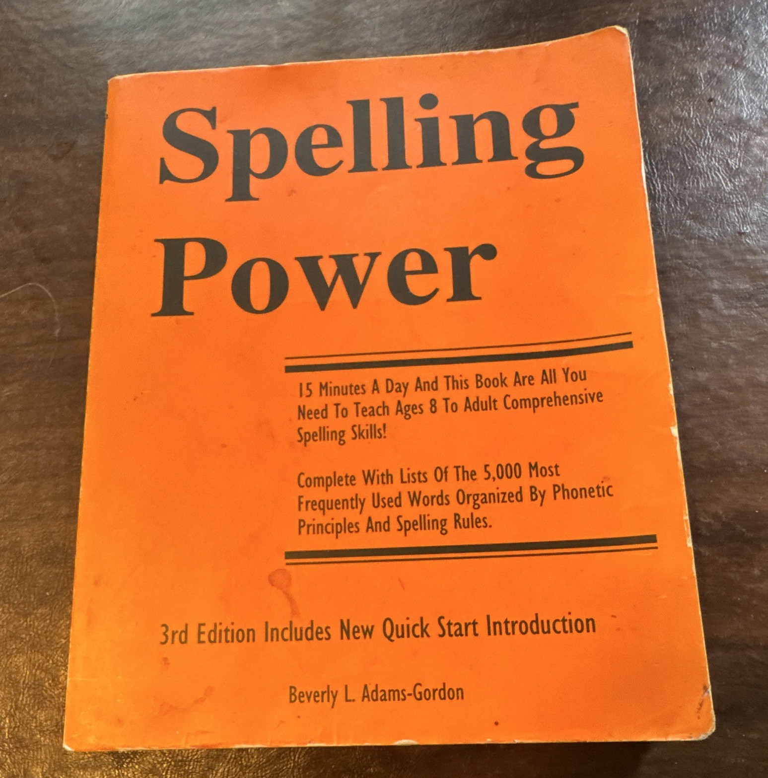 Spelling Power 3rd Edition Study Guide Book by Beverly L. Adams-Gordon