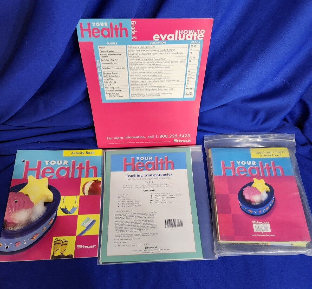 Your Health Grade K Lot of 3 Activity Book +Teaching Charts-40 + Transparencies