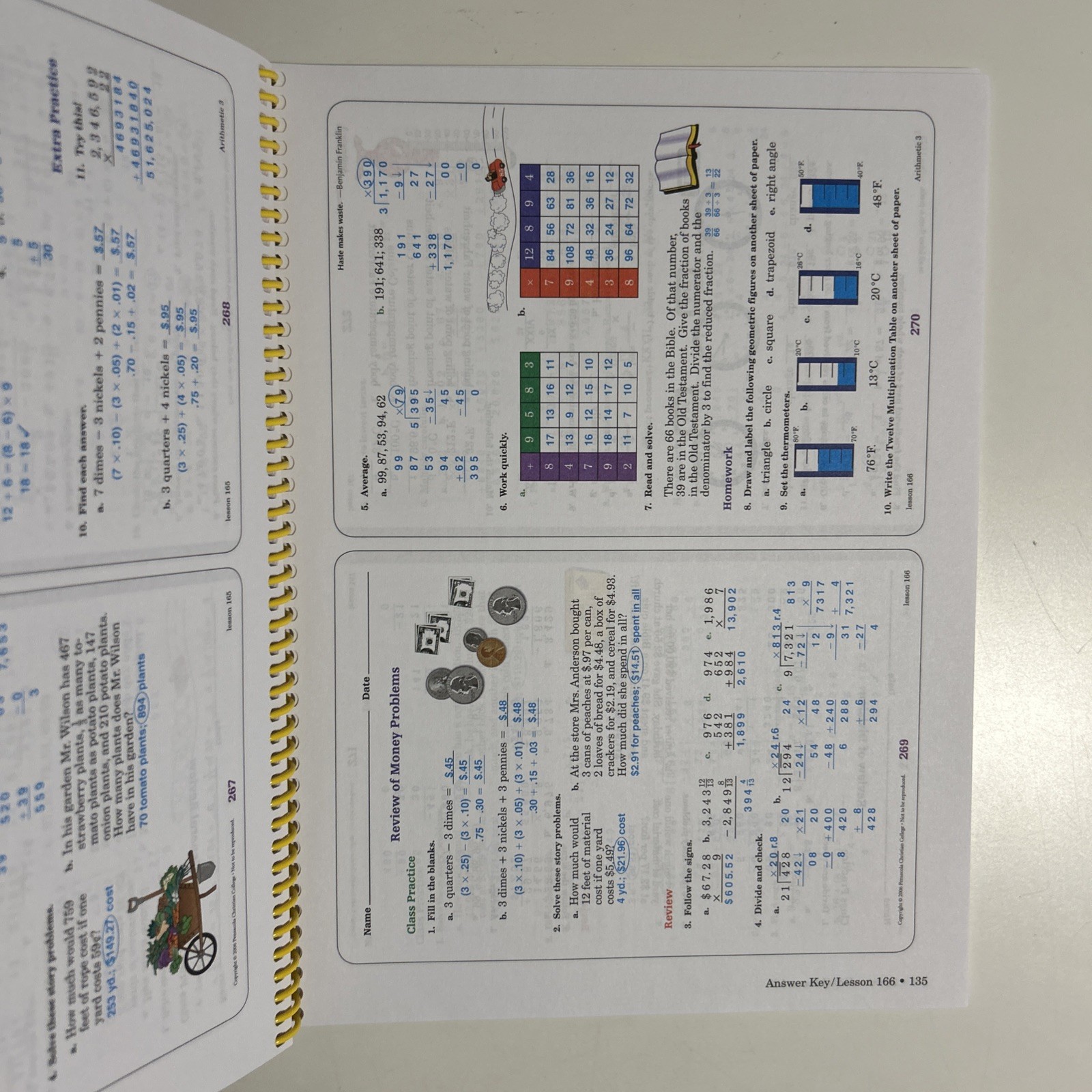 Abeka Arithmetic 3 Answer Key Work Text Clean Pages