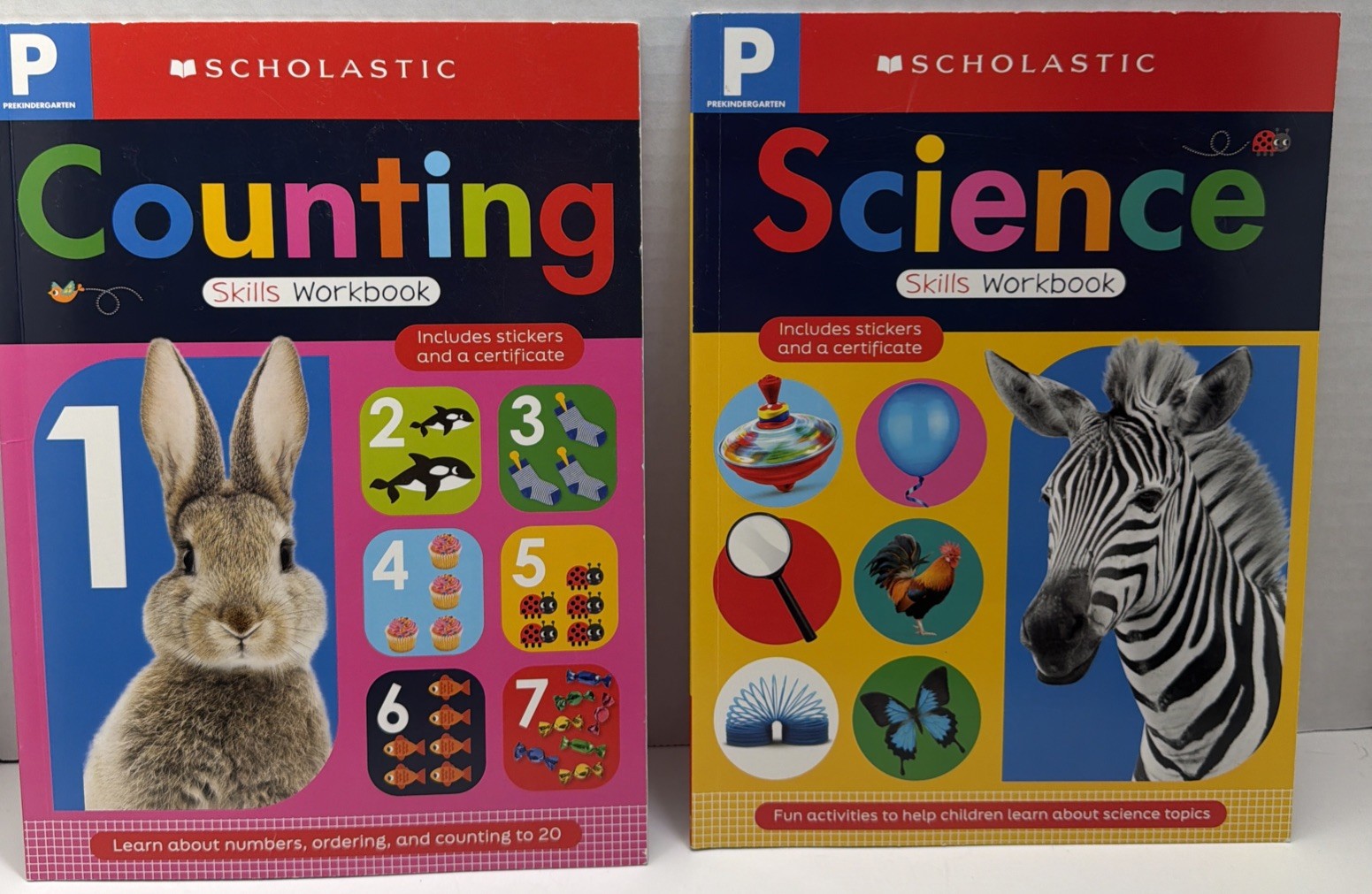 Scholastic Counting & Science Bundle Skills Workbook Pre-Kindergarten-Brand New