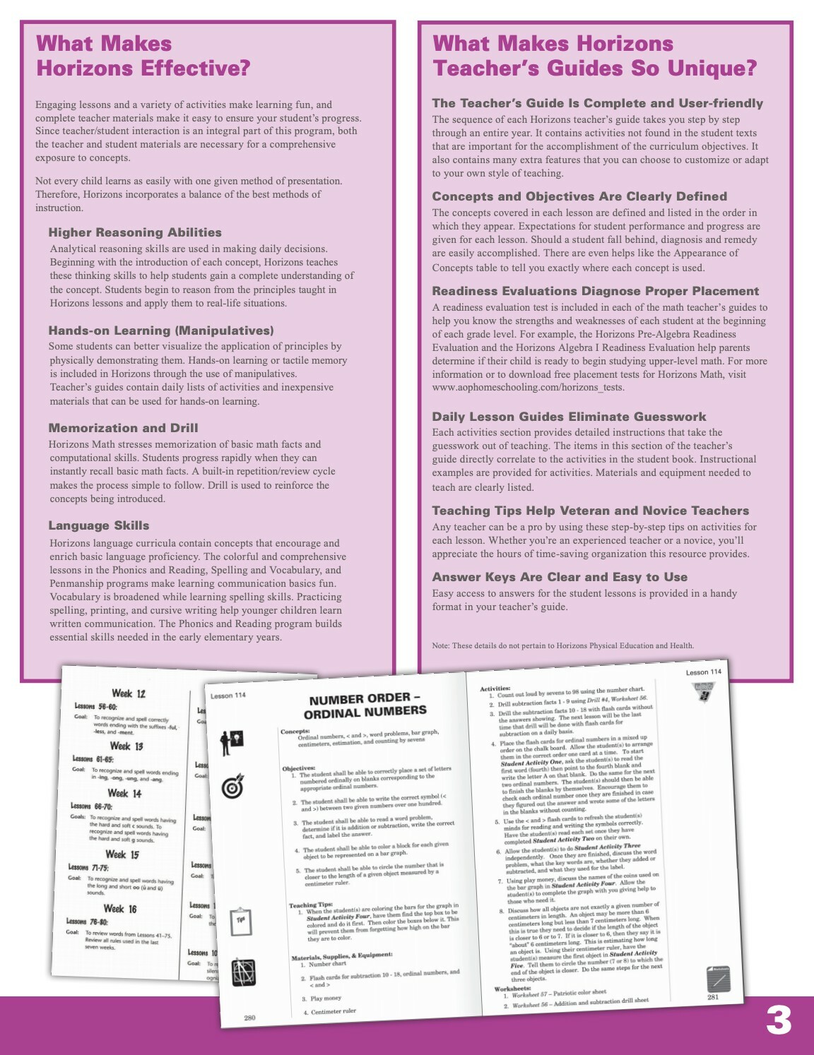 Horizons 3rd Grade Math Set AOP Homeschool Curriculum Grade 3