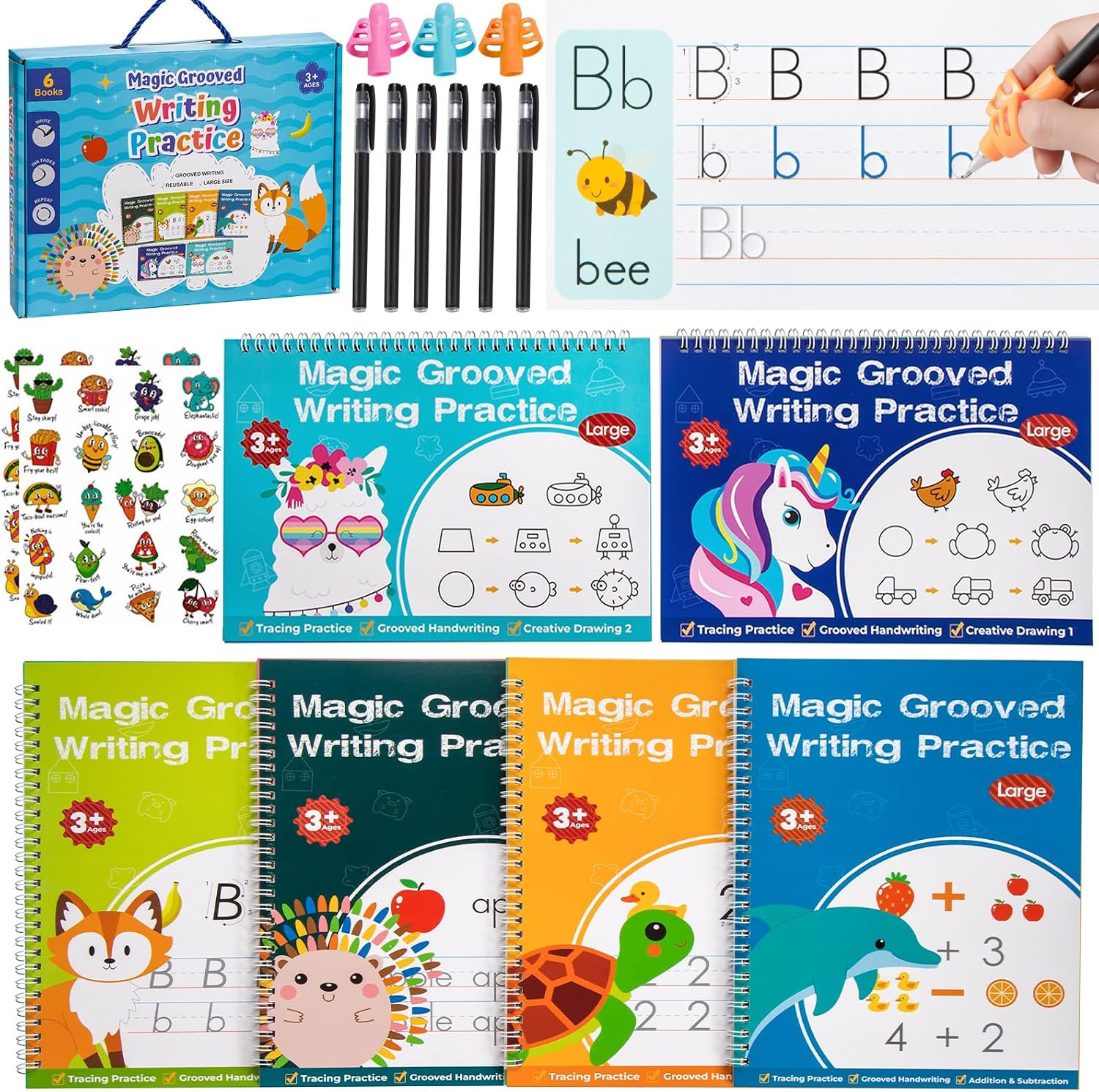 Magic Grooved Writing Practice, Tiny Thinkers Reusable Indented Handwriting