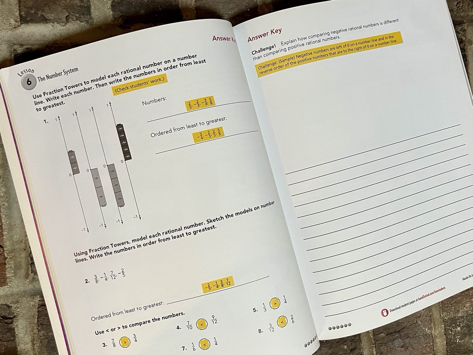 Hands-On Standards Common Core Math, Grade 6, Text/Teacher/tudent Book