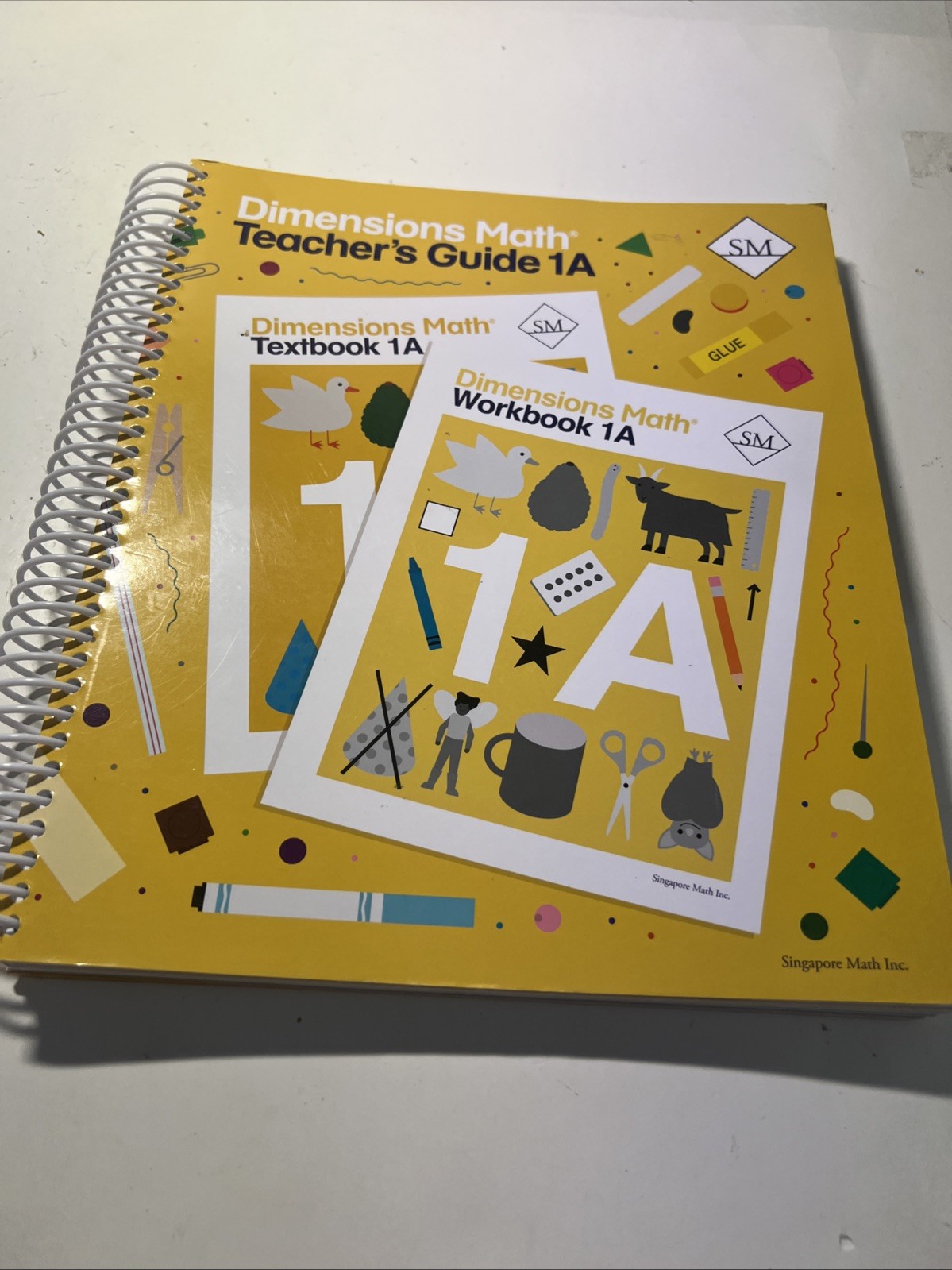 Dimensions Math Teacher’s Guide 1A Singapore Math Inc Book Spiral-bound VG