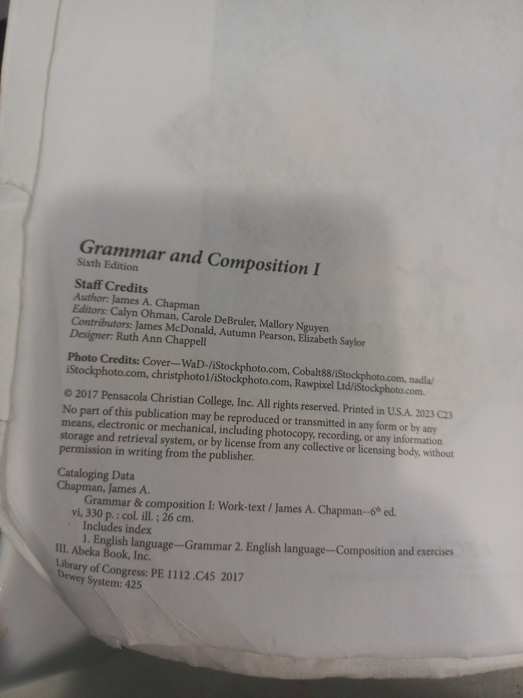 Abeka Grammar and Composition I Work-Text 6th Edition