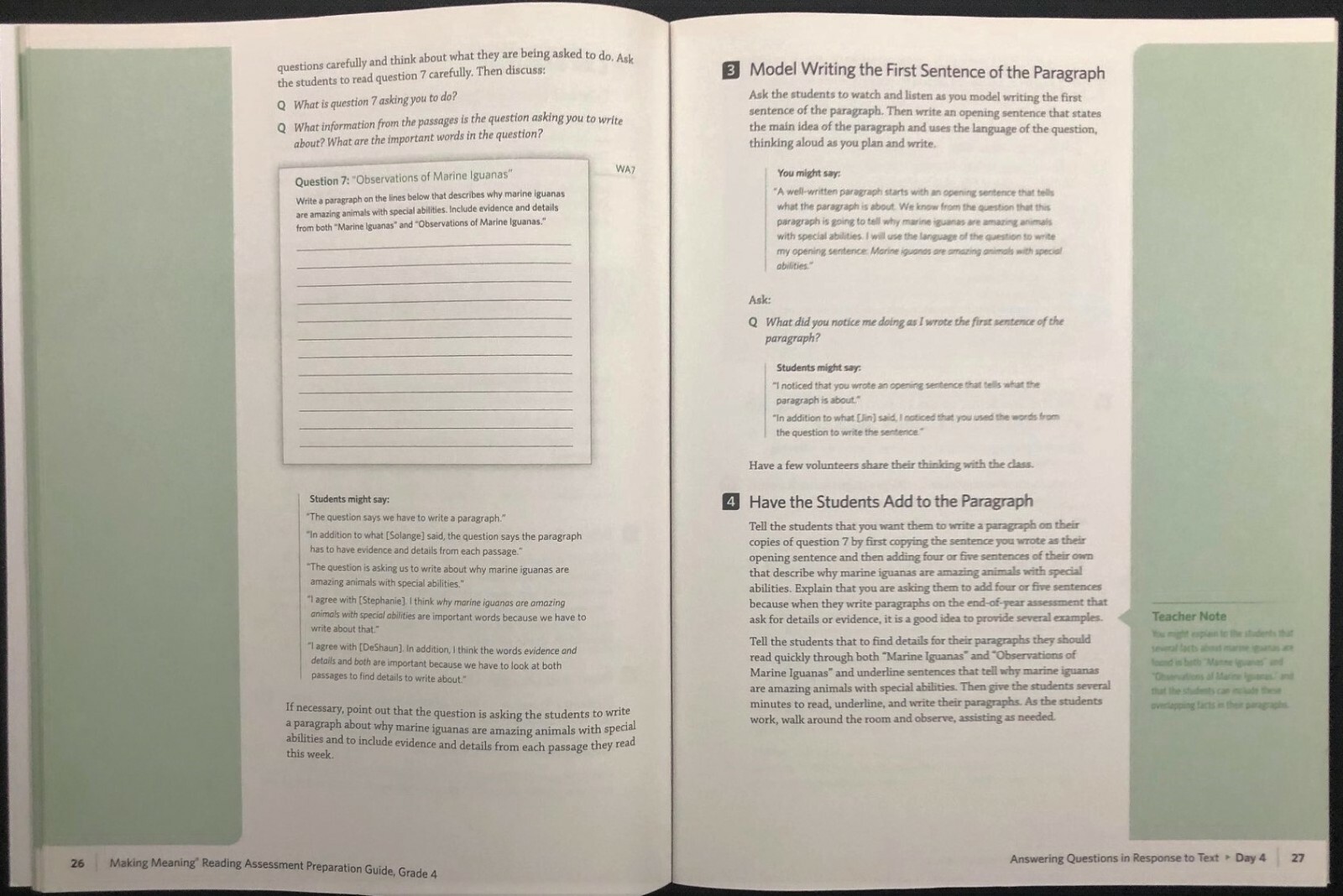 4th – Making Meaning READING ASSESSMENT PREP GUIDE/ASSESSMENT RESOURCE (2015)