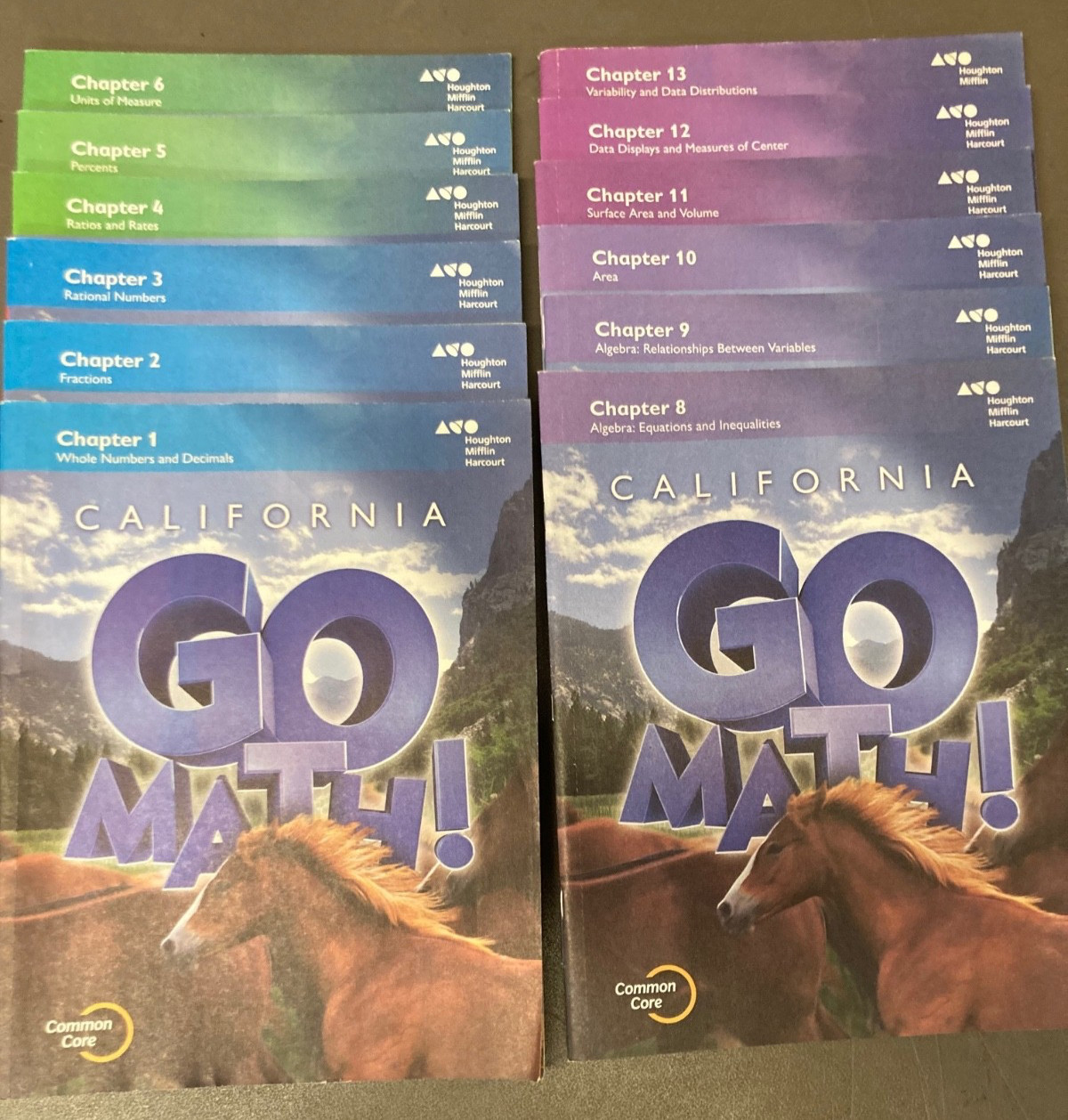 Houghton Mifflin Harcourt California Go Math Pre-Algebra – Booklets 1-6 & 8-13