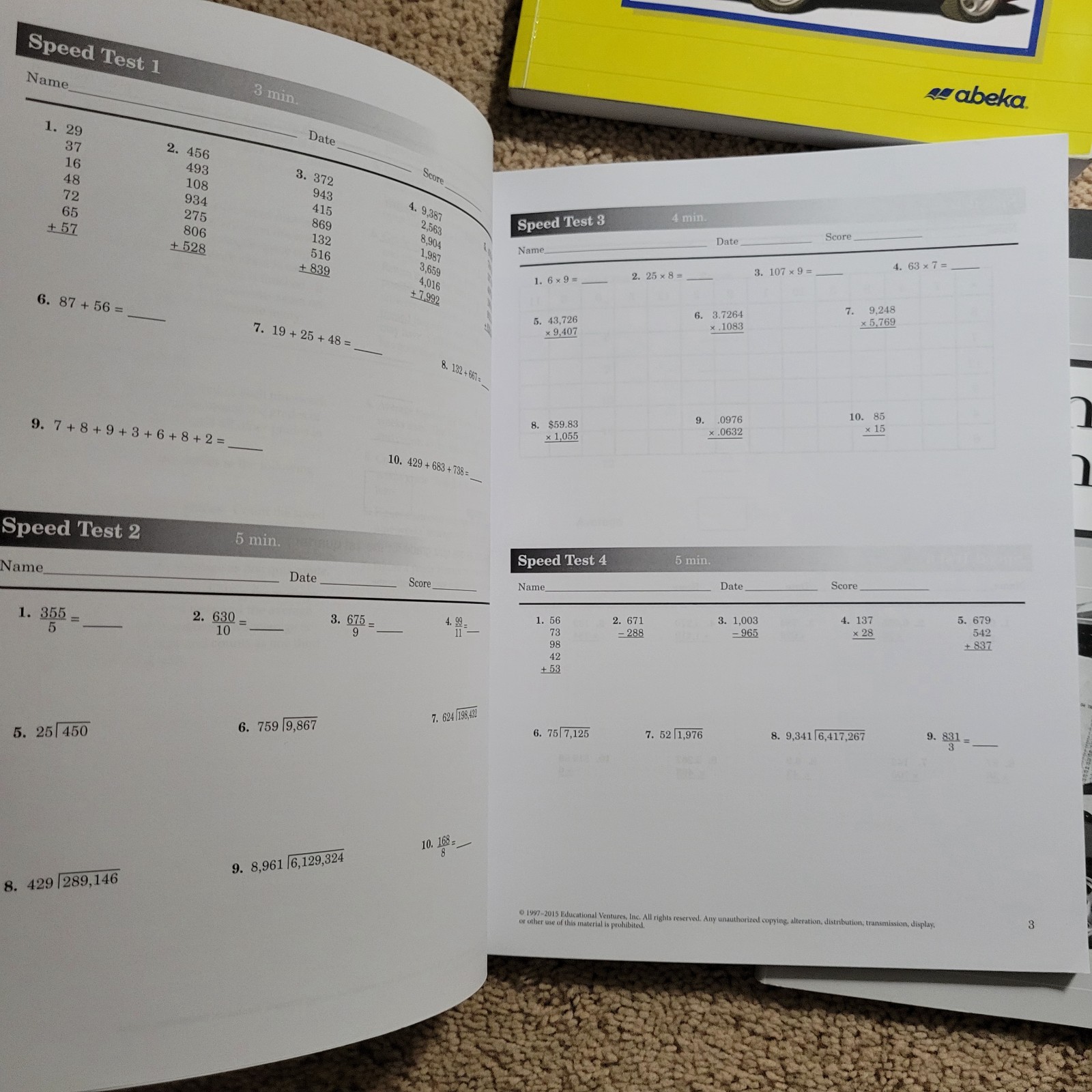 Abeka Consumer Math 2nd Ed., Complete Set, 7 Books, Parent & Student