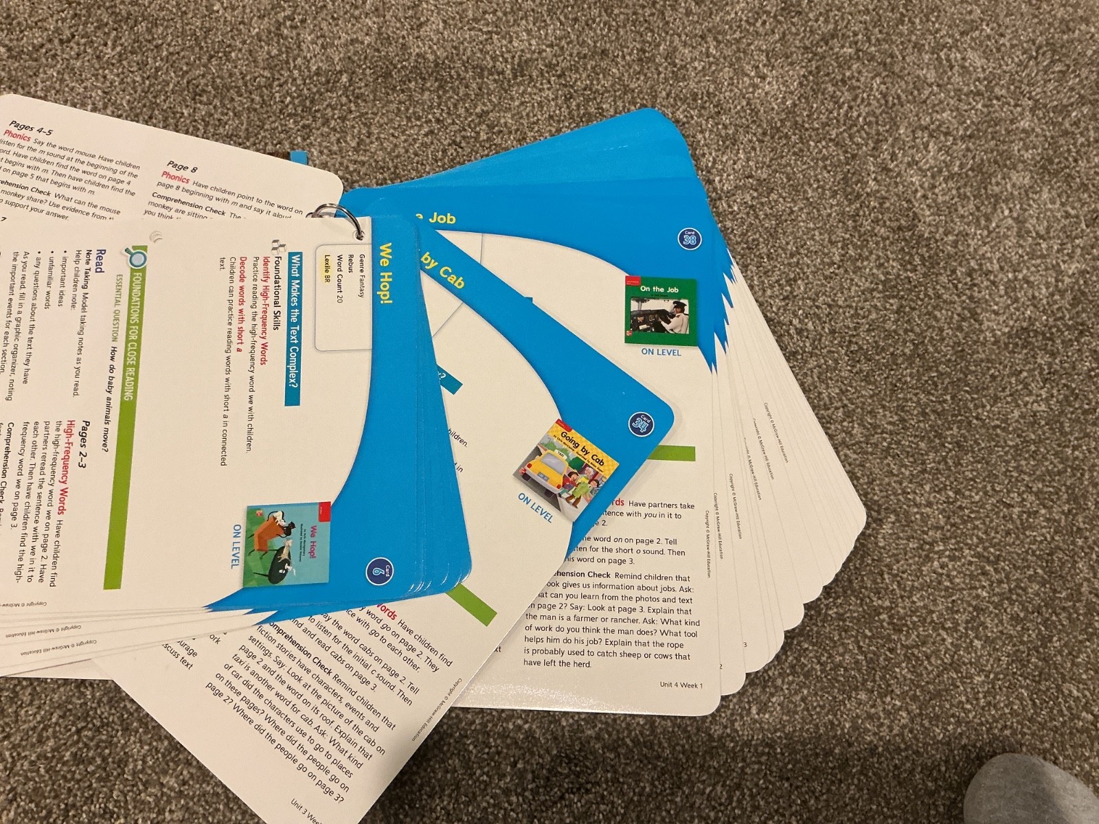 MCGRAW HILL WONDERS LEVELED READER LESSON CARDS-GRADE K – ON LEVEL ONLY