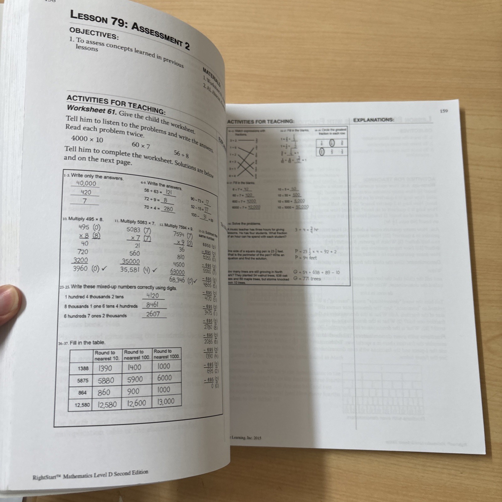 RightStart Math Level D Lessons Appendix Fraction Set Geometry Board 2nd Ed Lot
