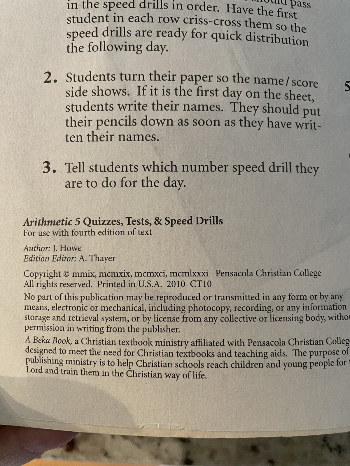 ABeka Arithmetic 5,Teacher, Quiz, Test,& Speed Drill Key, 13514302