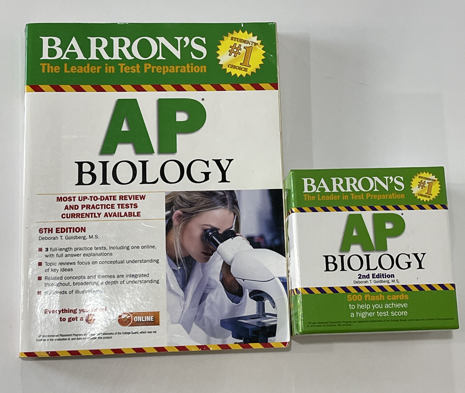 Barton’s AP Biology Book Lot of 2, High School Test Preparation – Flash Cards