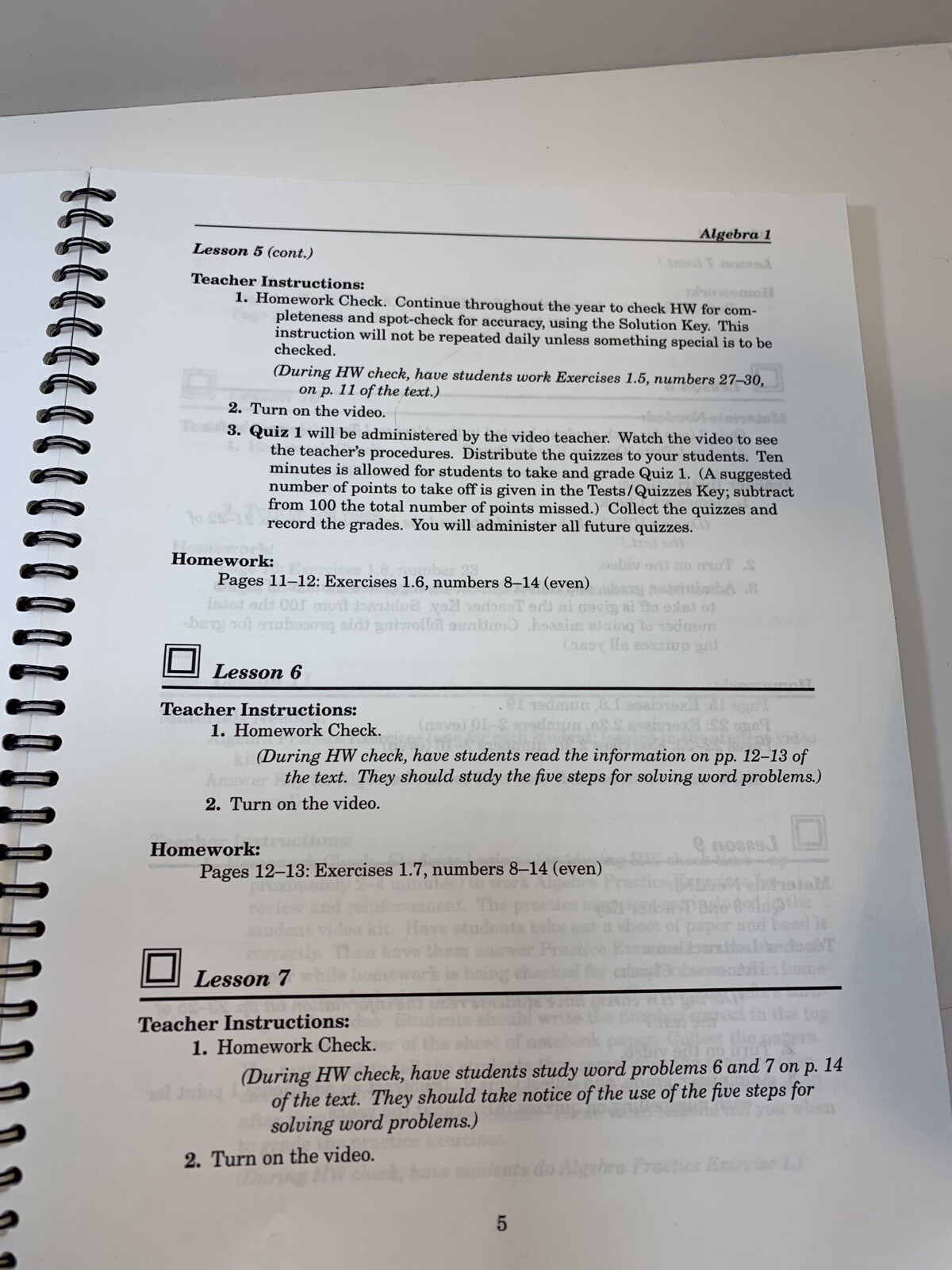 Abeka Academy Algebra Video Program Manual Lesson Guides Math Book Homeschool