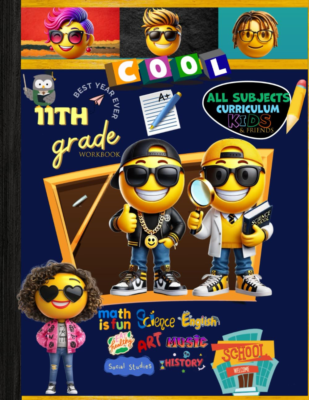 11Th Grade All Subjects Workbook: Grade 11 Math Grammar Science Social Studies