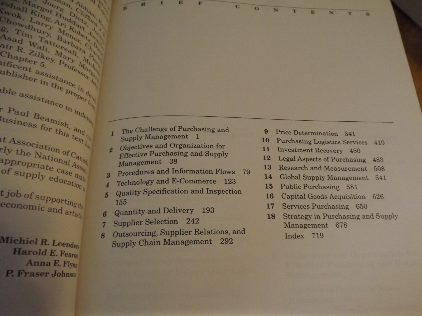 BOOK PURCHASING & SUPPLY MANAGEMENT 12th edition 2002 Leenders Flynn Fearon John