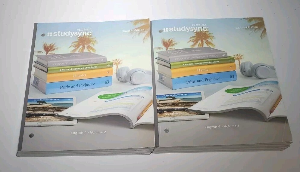 NEW Florida Study Sync 12th Grade English 4 Student Edition Set Volumes 1 & 2