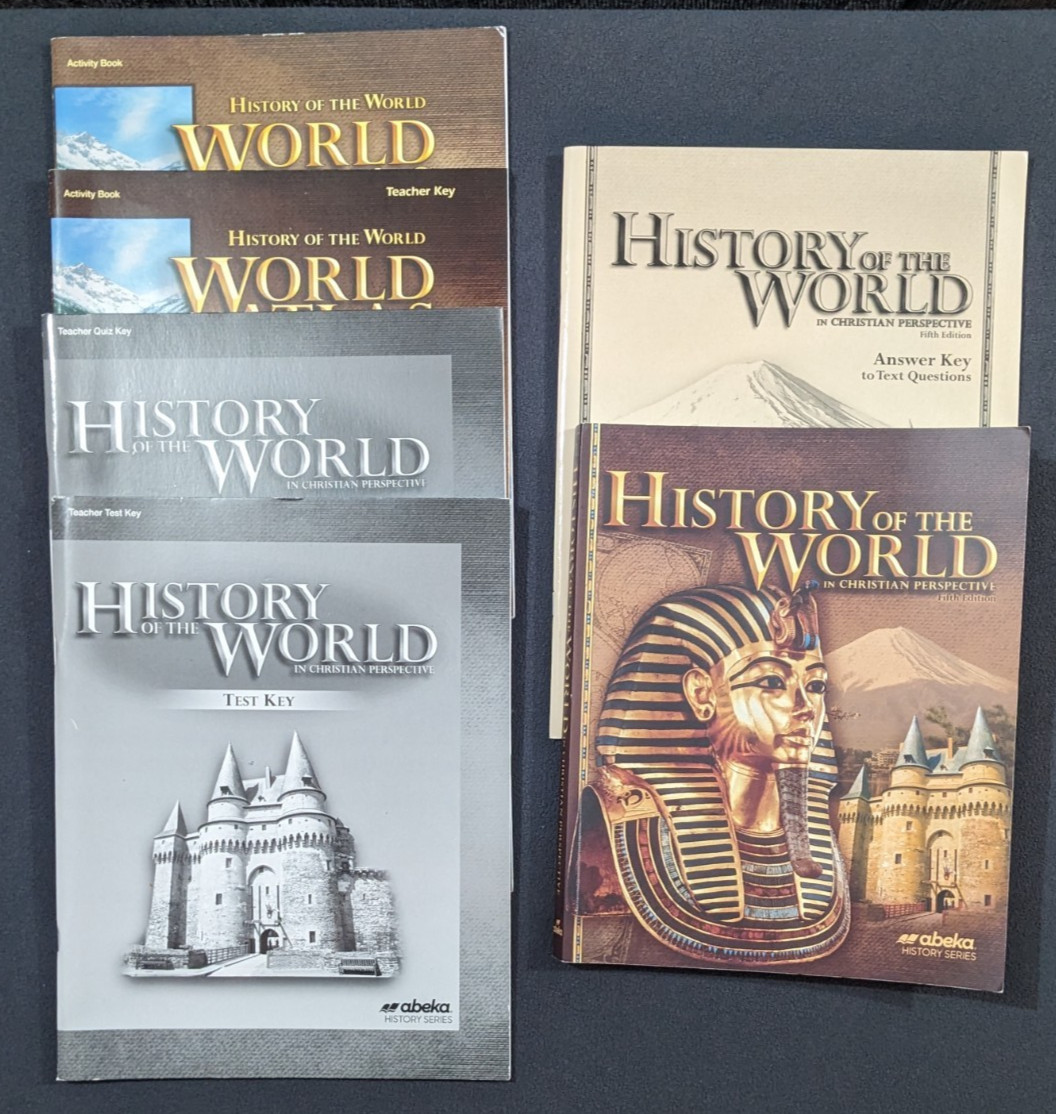 Abeka History of the World SET, grade7-12, Student text, teacher books, activity