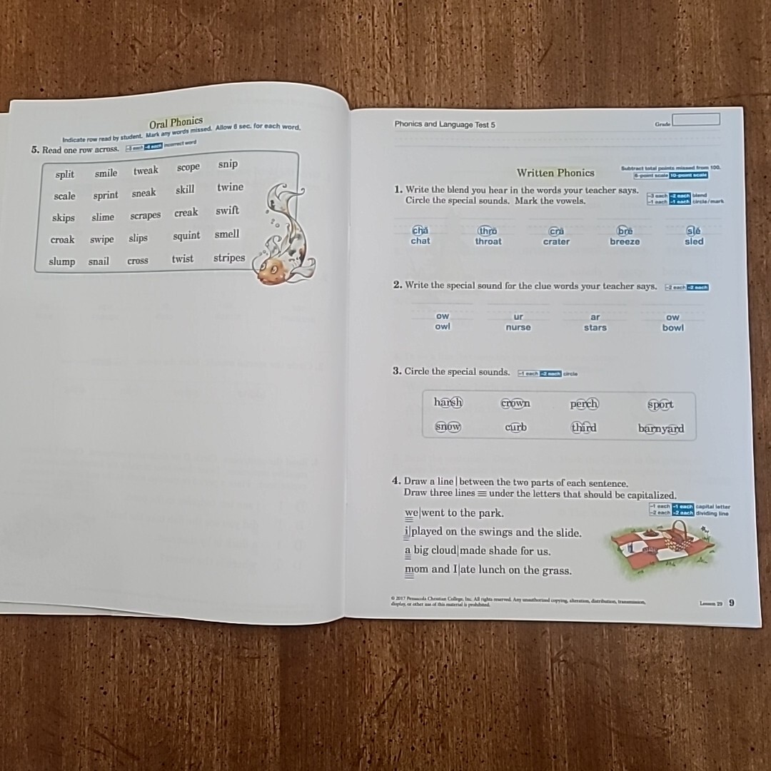 Abeka Phonics and Language 2 Test Key