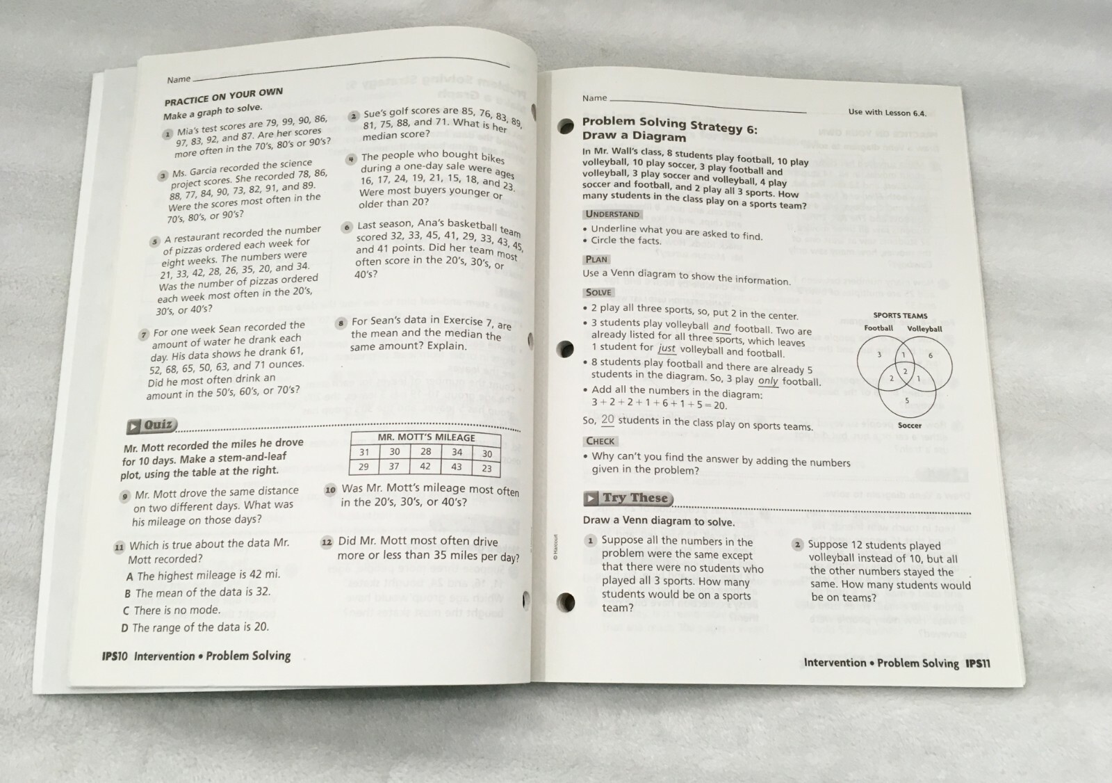 HARCOURT MATH INTERVENTION PROBLEM SOLVING / 5TH GR