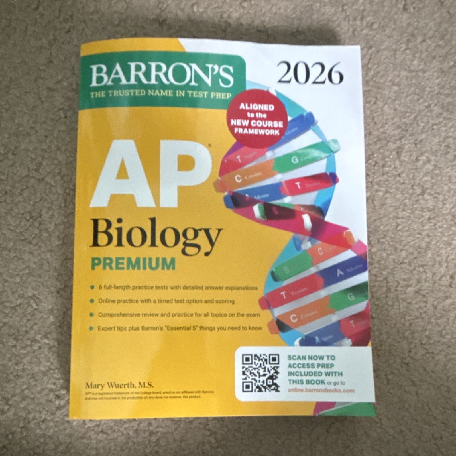 Barron’s AP Biology Premium 2026 Study Guide USED, READ DESCRIPTION