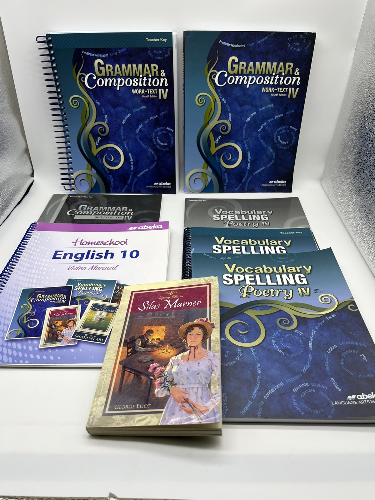 Abeka Grammar & Composition w. Workbook, Spelling Poetry IV w. Keys, 10th GR