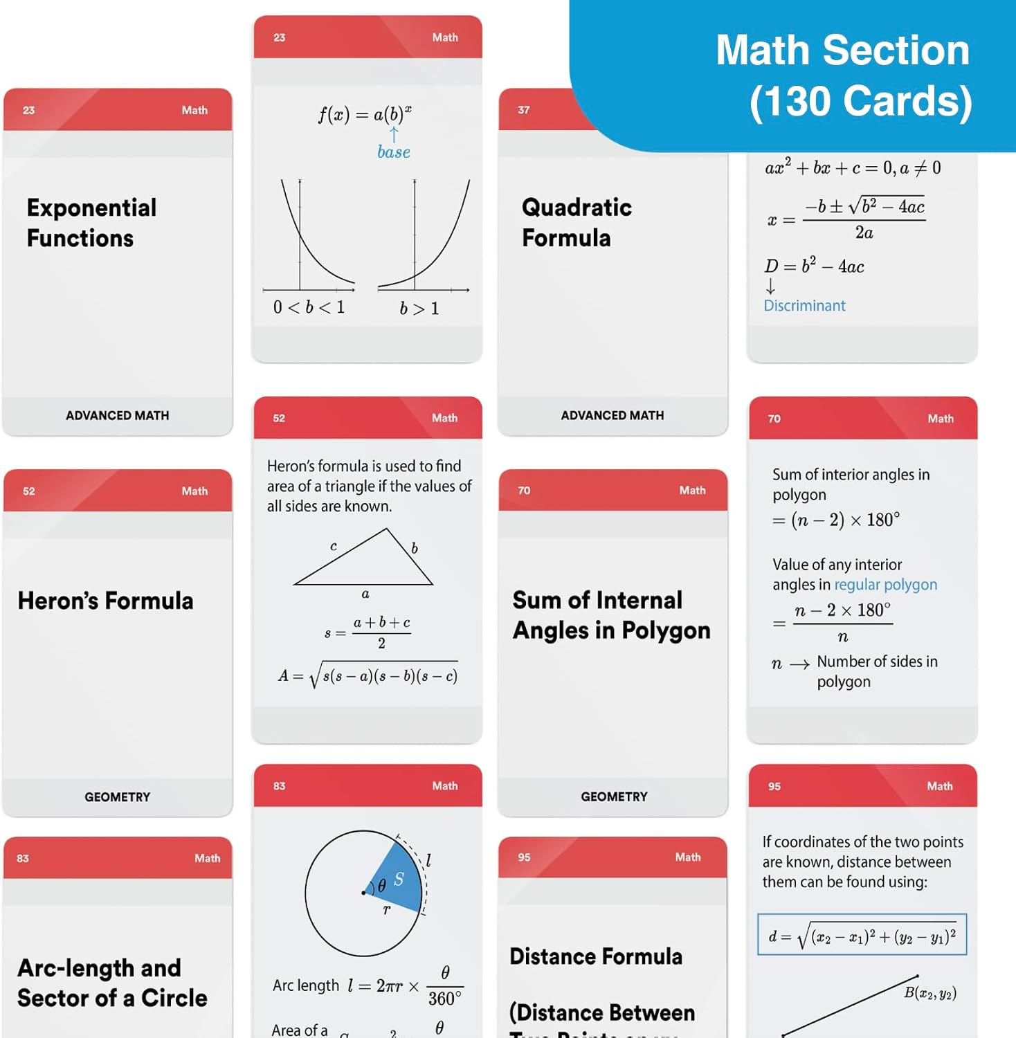 SAT Essentials Flash Cards 2026-2027 | Vocabulary, Math Formulas & Practice Ques