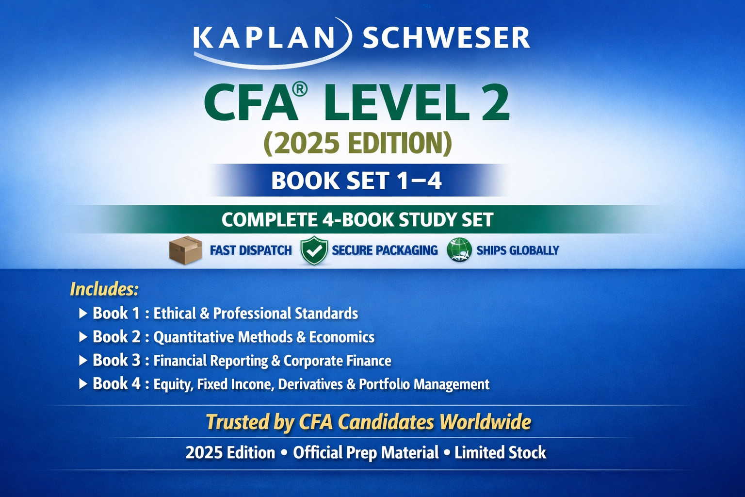 schweser cfa level 2 2025 edition (full book set) with free world wide Shipping