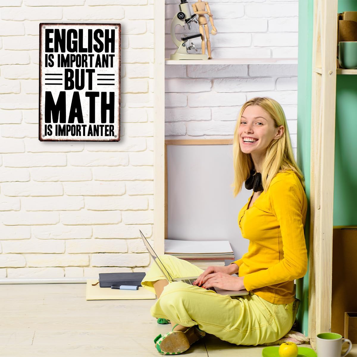 Math Classroom Decor, Math Teacher Gift, English Is Important but Math Is Import
