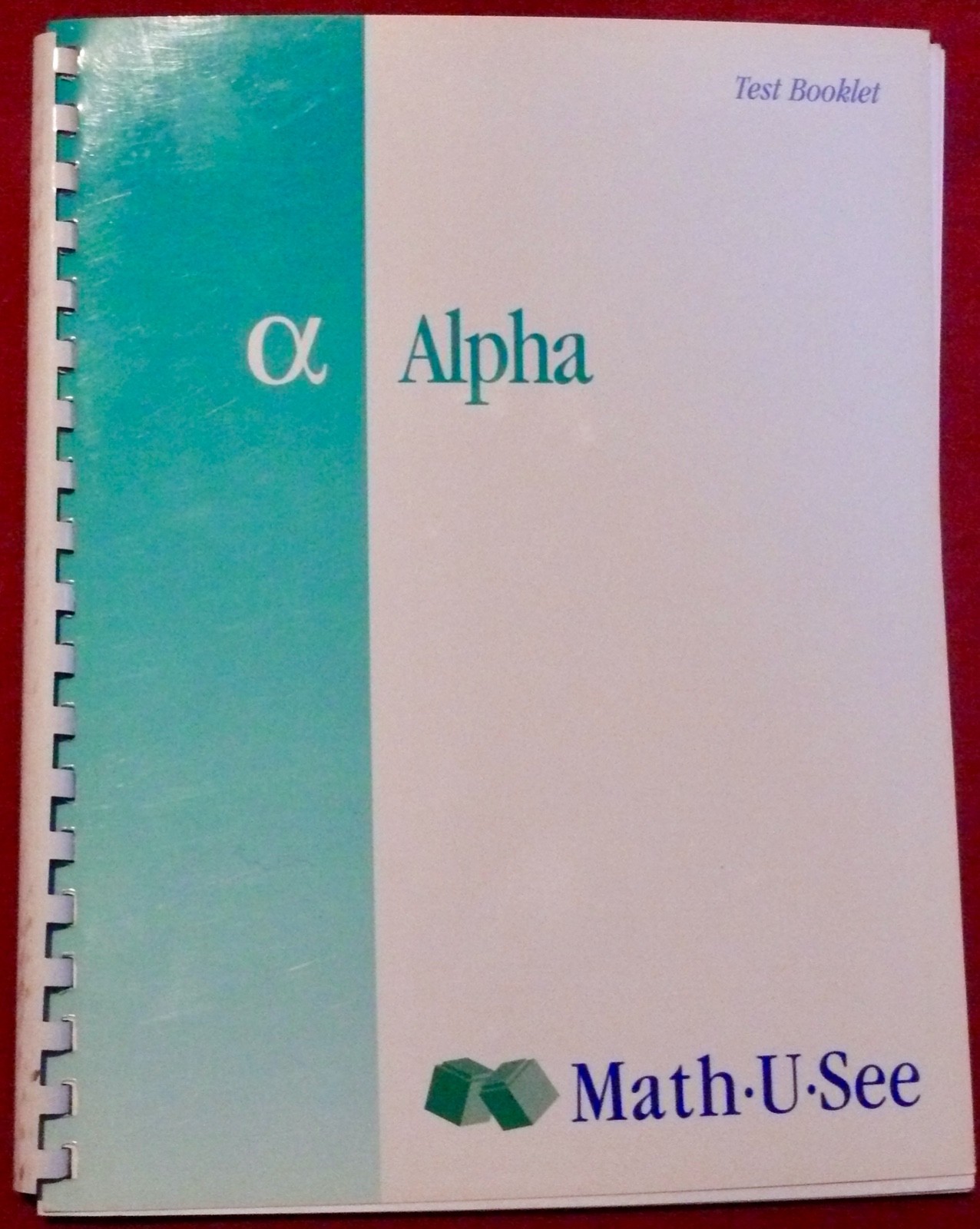 Math U See Alpha Spiral Bound Test Booklet and DVD