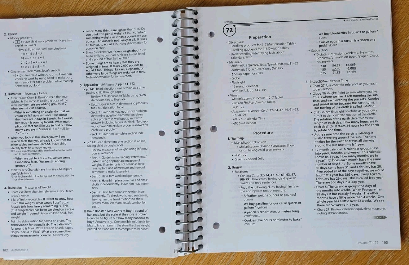 Abeka Arithmetic 3 Curriculum Lesson Plans