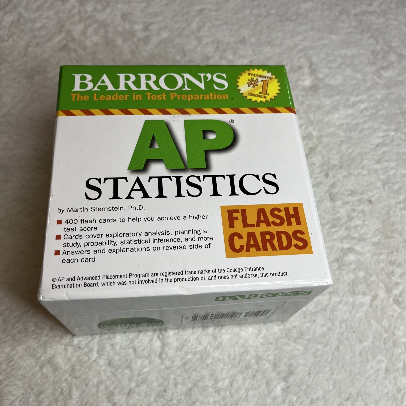 Barron’s AP Statistics 400 Flash Cards Marty Sternstein 2008 Test Preparation