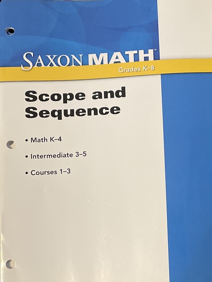Saxon Math K-8 Scope and Sequence