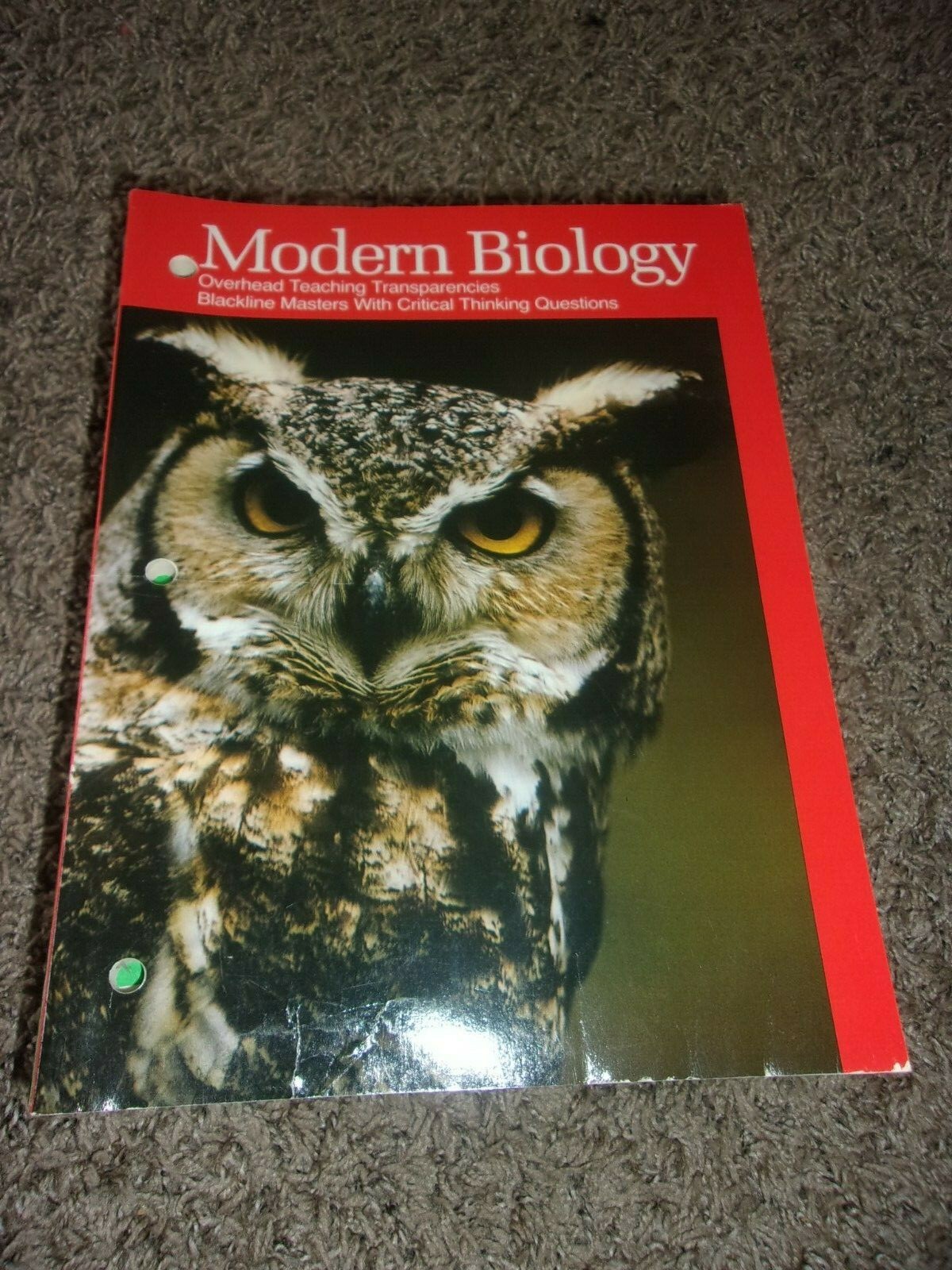 MODERN BIOLOGY Overhead Teaching Transparencies Blackline Masters Holt 1989
