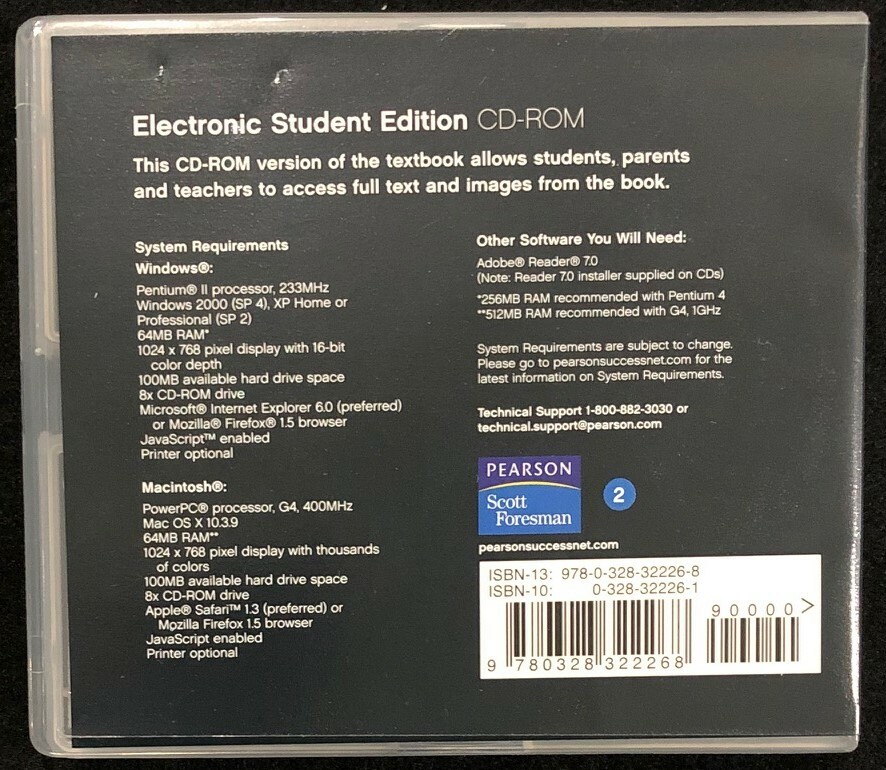 2nd Grade enVision Electronic STUDENT EDITION CD-ROM – Hard Case (2010, Pearson)