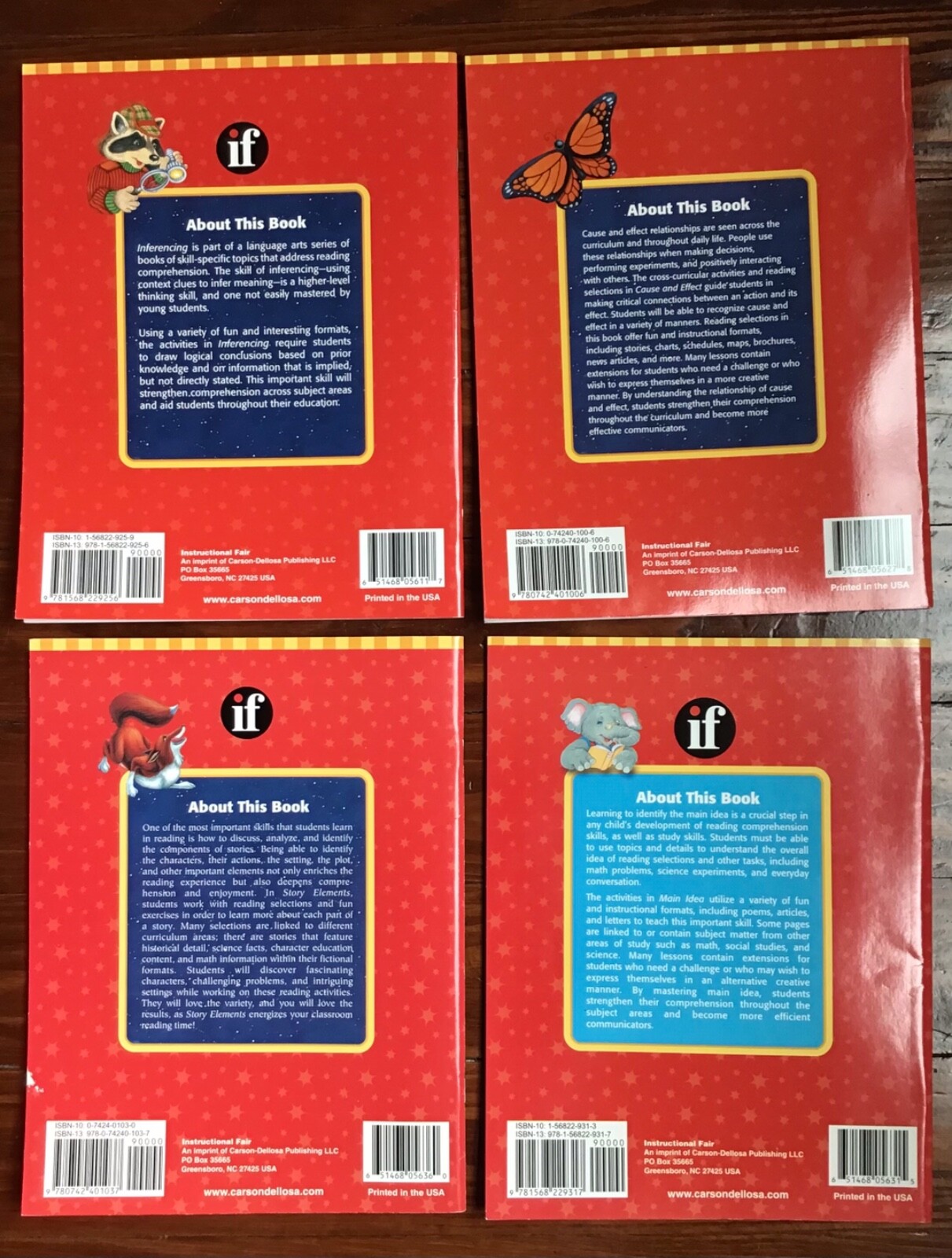 4 Text Structure Language Arts inferring,cause & effect, main idea,Story Element
