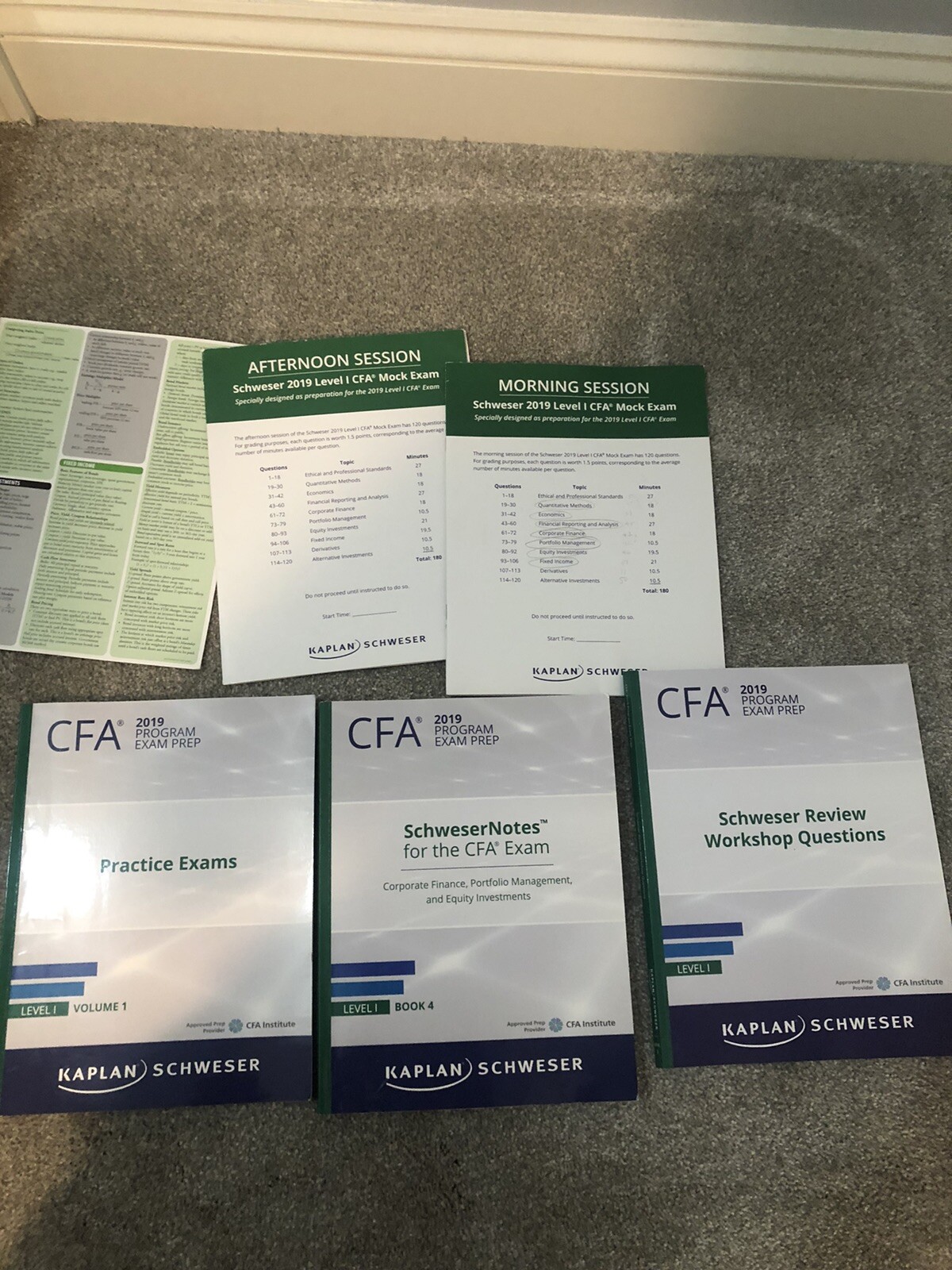 Kaplan Schweser Level 1 CFA Program Exam Prep 2019 + Practice Exams Full Set