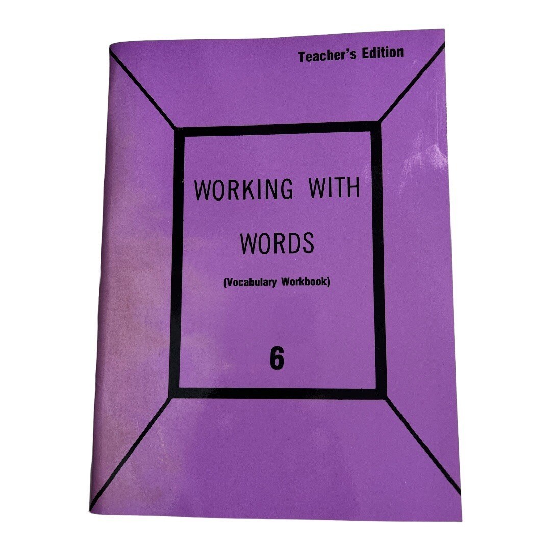 Working with Words Vocabulary Workbook 6 Teachers Ed~Pathway Publishers M1 06