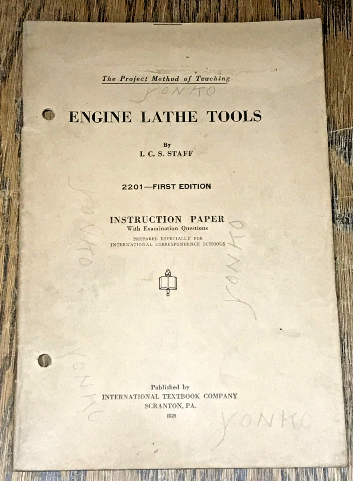Antique 1928 Engine Lathe Tools Instruction Book by I.C.S. Staff Illustrated