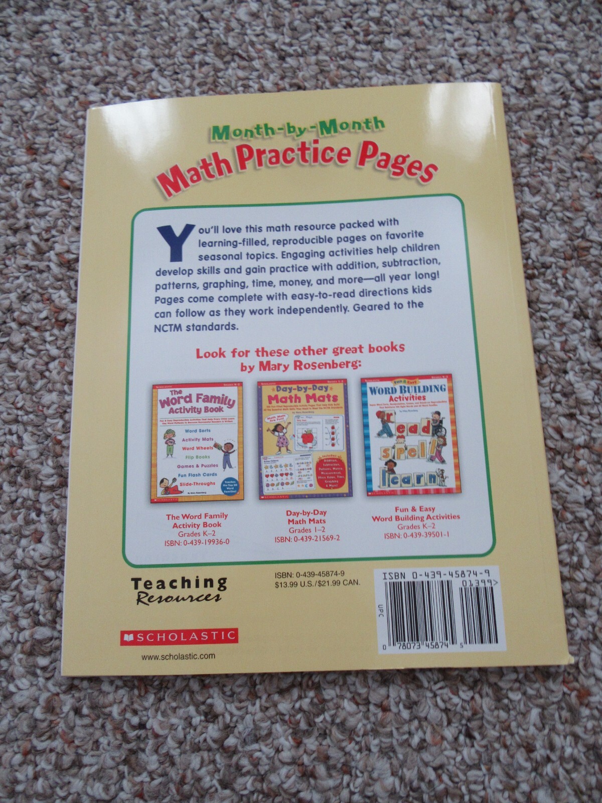 Month-by-Month Math Practice Pages Grades 1-2