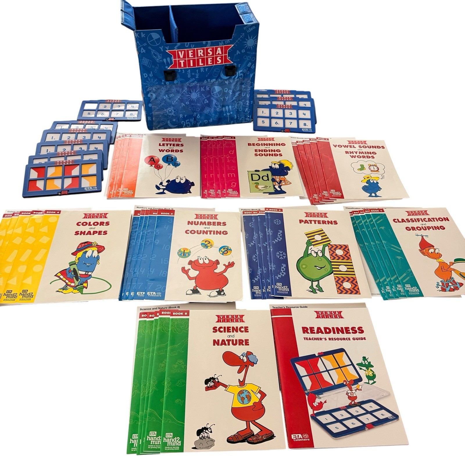 ETA Cuisenaire Versa Tiles Kindergarten Math Reading 40 Books 9 Cases Teacher