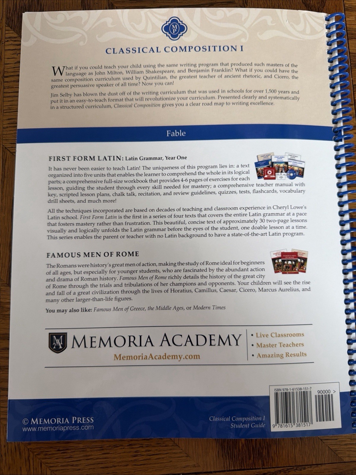 Memoria Press Classical Composition Fable Teacher Guide, Student Guide, Lessons