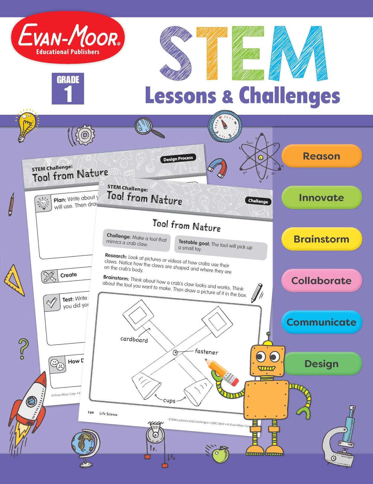 Evan-Moor Stem Lessons and Challenges, Grade 1 Homeschooling & Classroom Res…