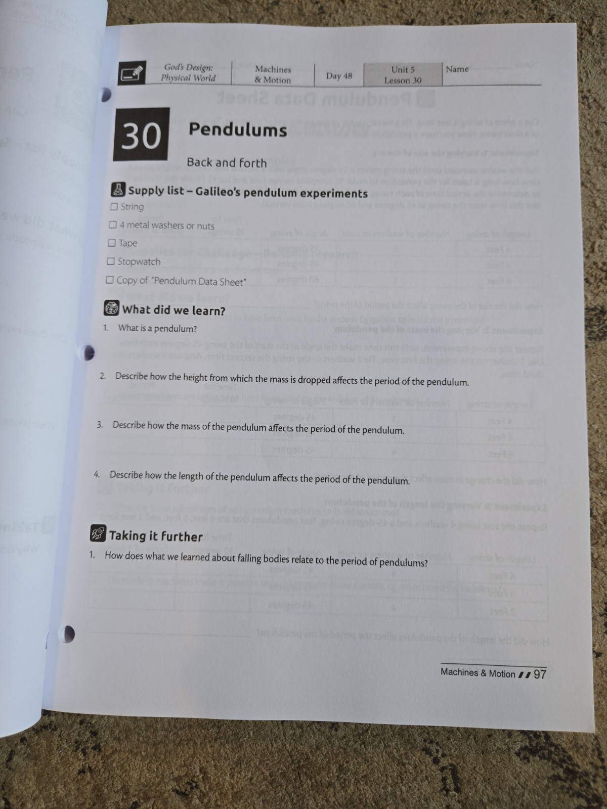 Master Books God’s Design Physical World, Teacher Guide & Text 3rd-8th Grade